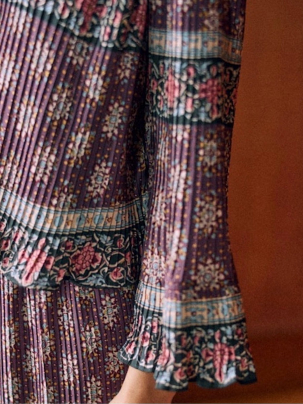 Sézane “Nelea” Bohemian Violet Floral Peasant Blouse - Picture 3 of 8